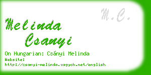 melinda csanyi business card